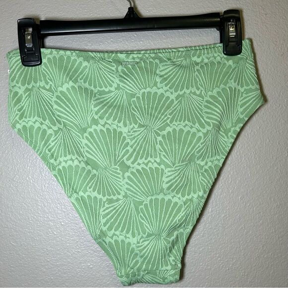NEW PINK Victoria’s Secret green high waist textured bikini swim bottoms size M - Picture 5 of 7